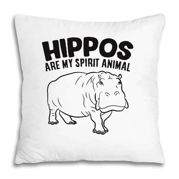 Hippos Are My Spirit Animal Funny Hippopotamus  Pillow
