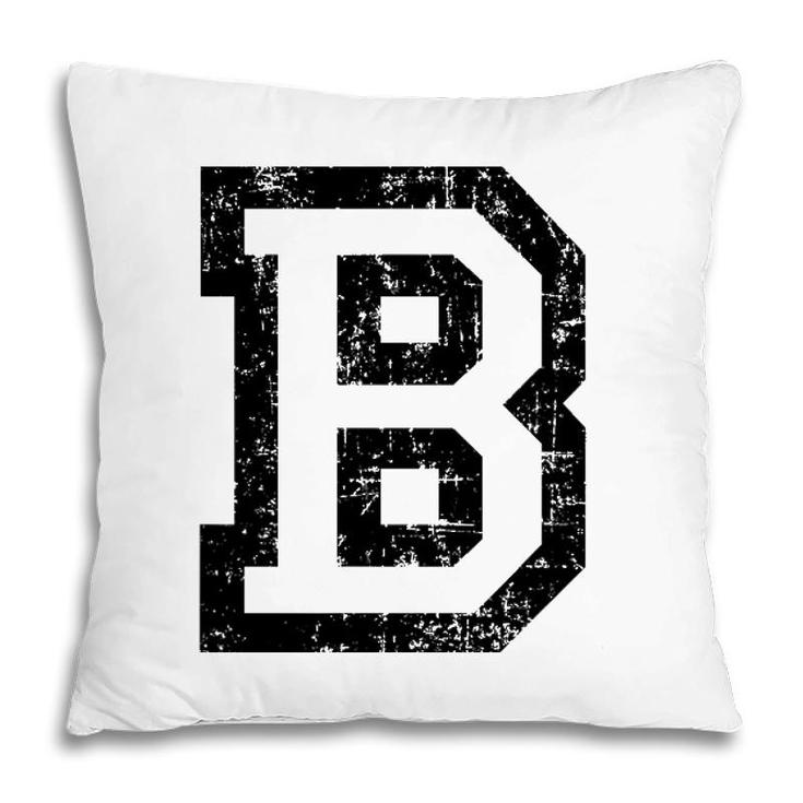 Letter B Vintage Black And White Pillow
