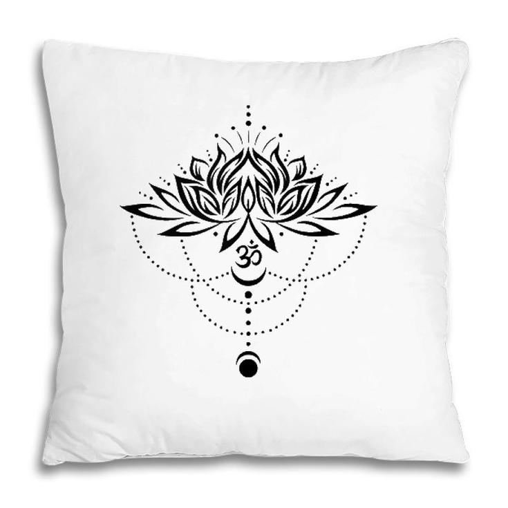 Lotus Flower Om Symbol Yoga Lovers Meditation Moon Gift Idea  Pillow