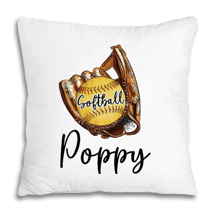 Mens Softball Poppy Sport Lover Pillow
