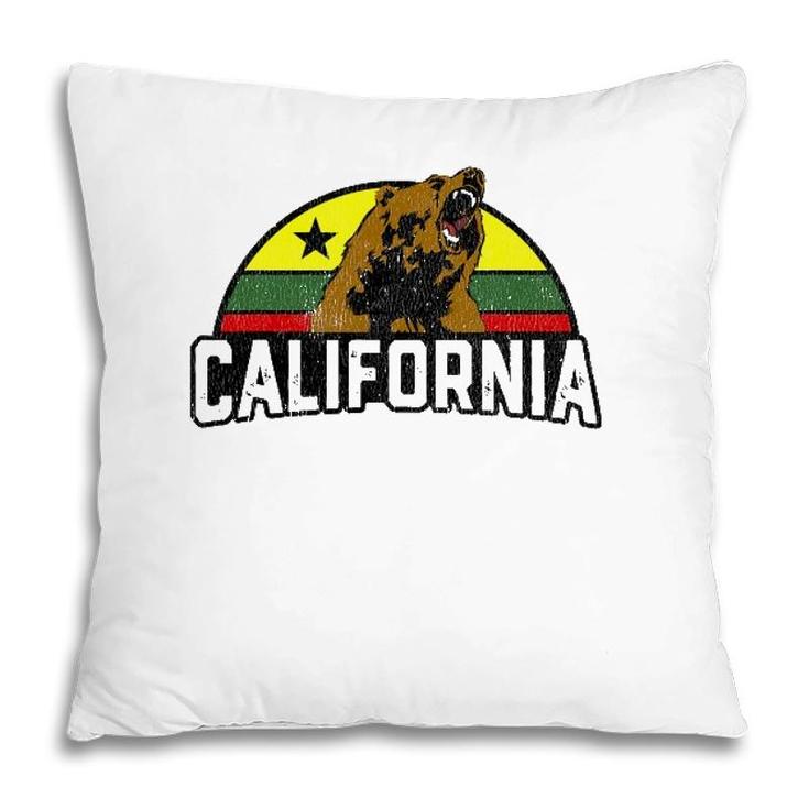 Rasta Bear California Republic Vacation Pillow