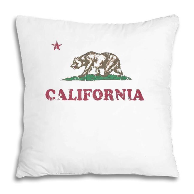 Retro California Republic Flag Gift Pillow