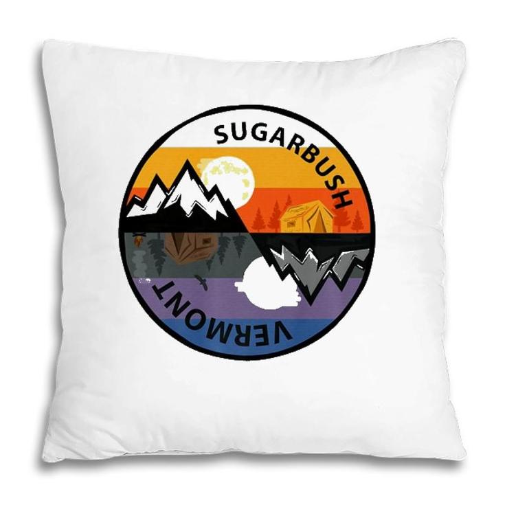 Retro Vintage Sugarbush Vermont Souvenir  Pillow