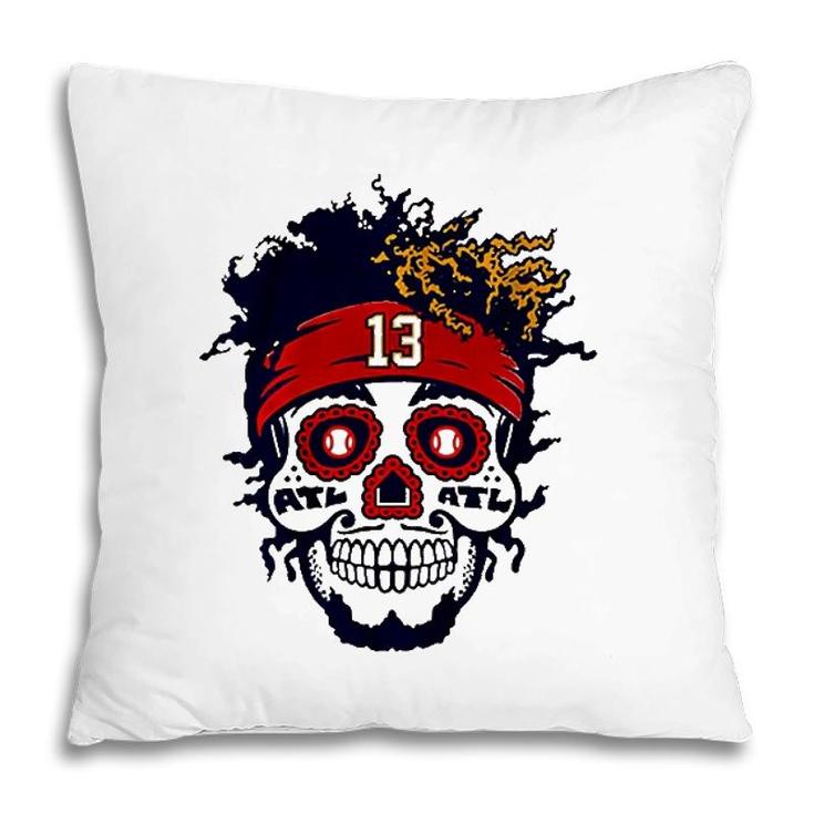 Ronald Acuña Jr Sugar Skull Pillow