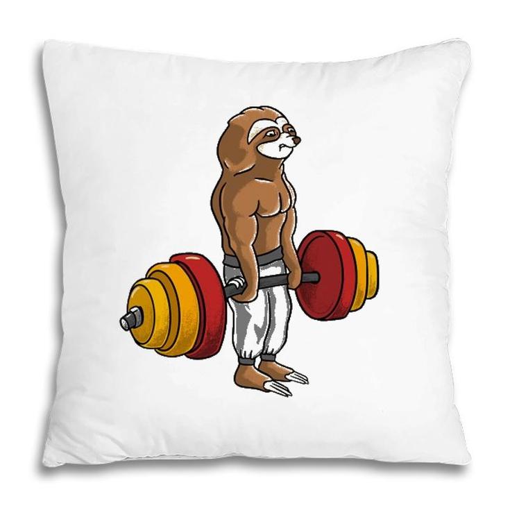 Sloth Deadlift Lazy Fitness Bodybuilder Animal Pillow