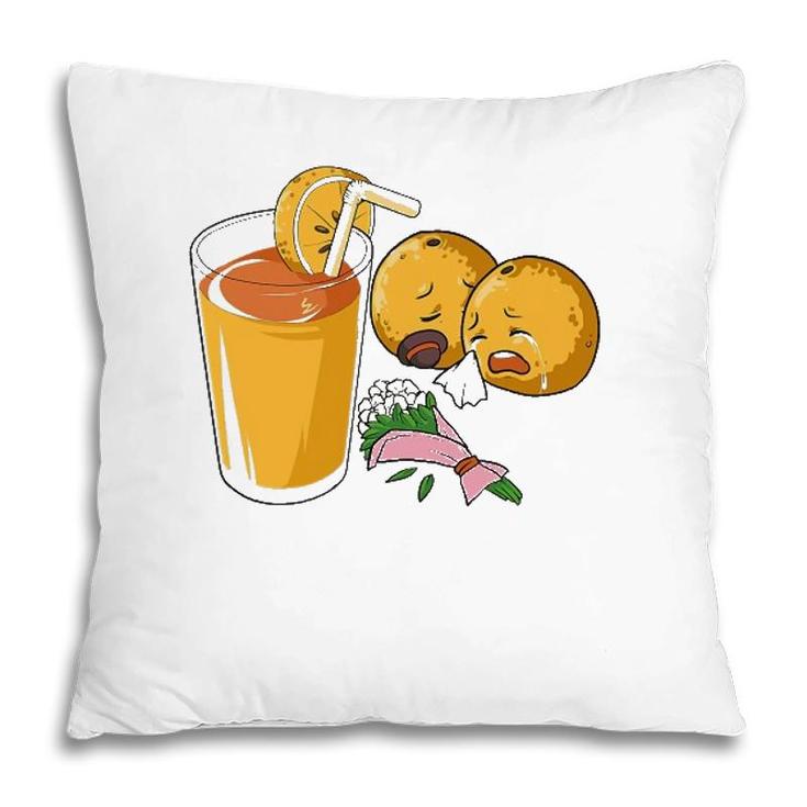 Summer Crying Orange Juice Funny Pillow
