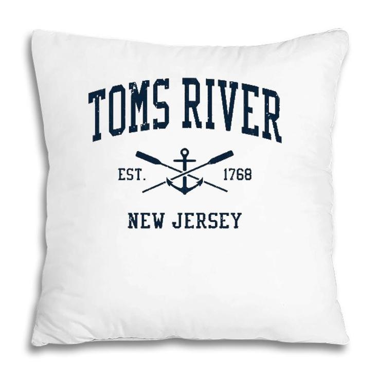 Toms River Nj Vintage Navy Crossed Oars & Boat Anchor  Pillow