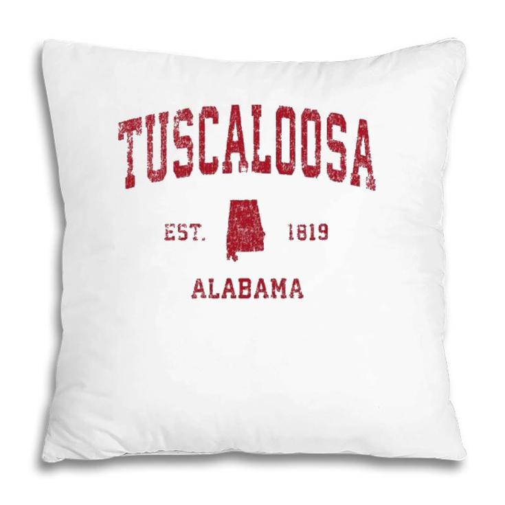 Tuscaloosa Alabama Al Vintage Sports Design Red Print Pillow