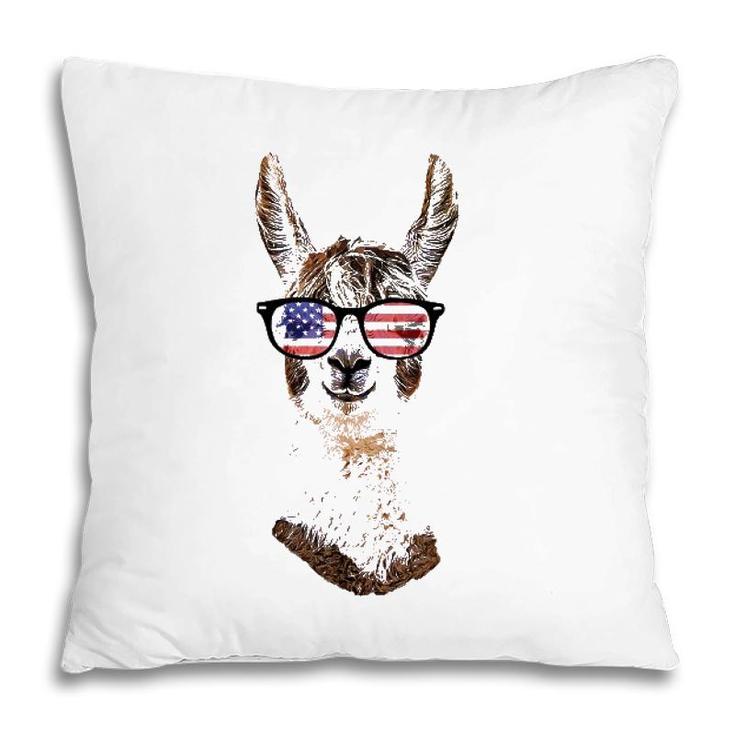 Usa America Llama Patriotic July 4 Sunglasses Funny Pillow