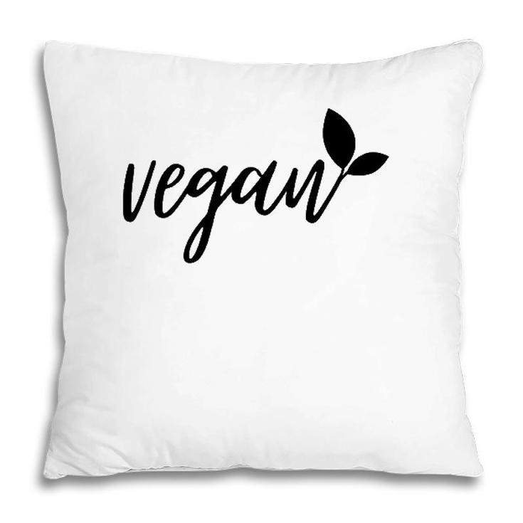 Vegan With Leaf Plant Based Vegan Gift Pillow