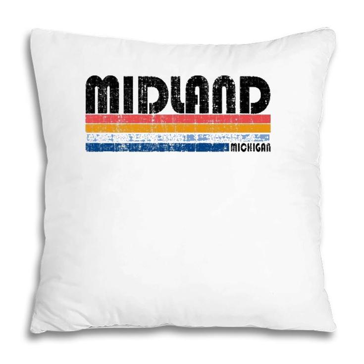 Vintage 70S 80S Style Midland Michigan Pillow