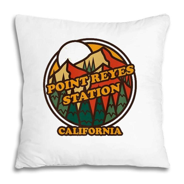 Vintage Point Reyes Station California Mountain Hiking Print  Pillow