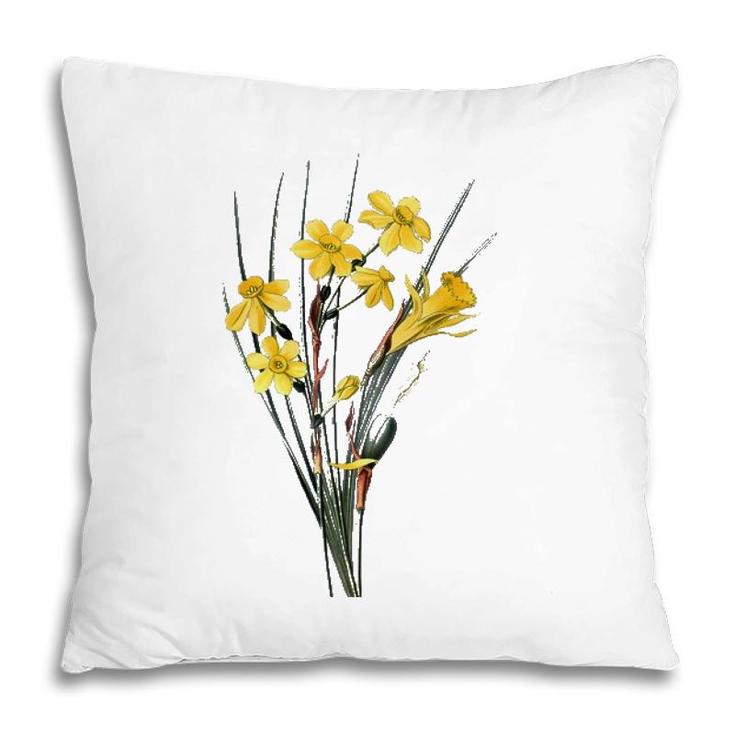 Womens Daffodils Flower Floral Spring Narcissi Flower Happy Easter Pillow