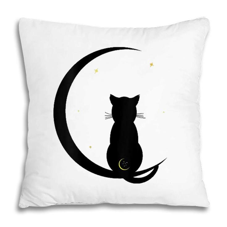 Womens Double Moon Cat V-Neck Pillow