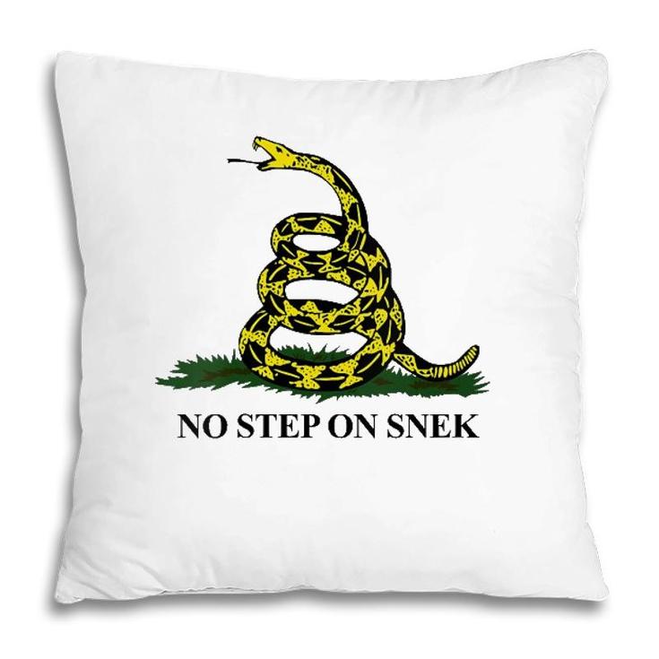 Womens No Step On Snek Funny Gadsden Snake Meme V-Neck Pillow