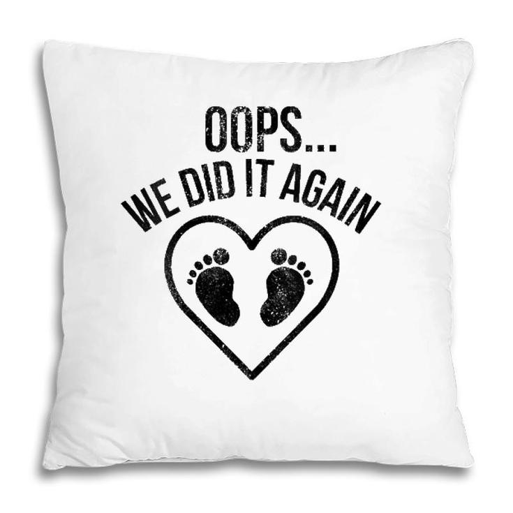 Womens Oops We Did It Again  Funny Pregnancy Baby Announcement V-Neck Pillow