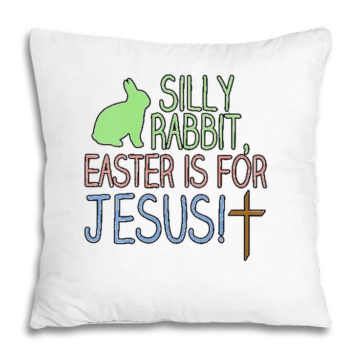 Womens Silly Rabbit Easter Is For Jesus Christian Religious V-Neck Pillow