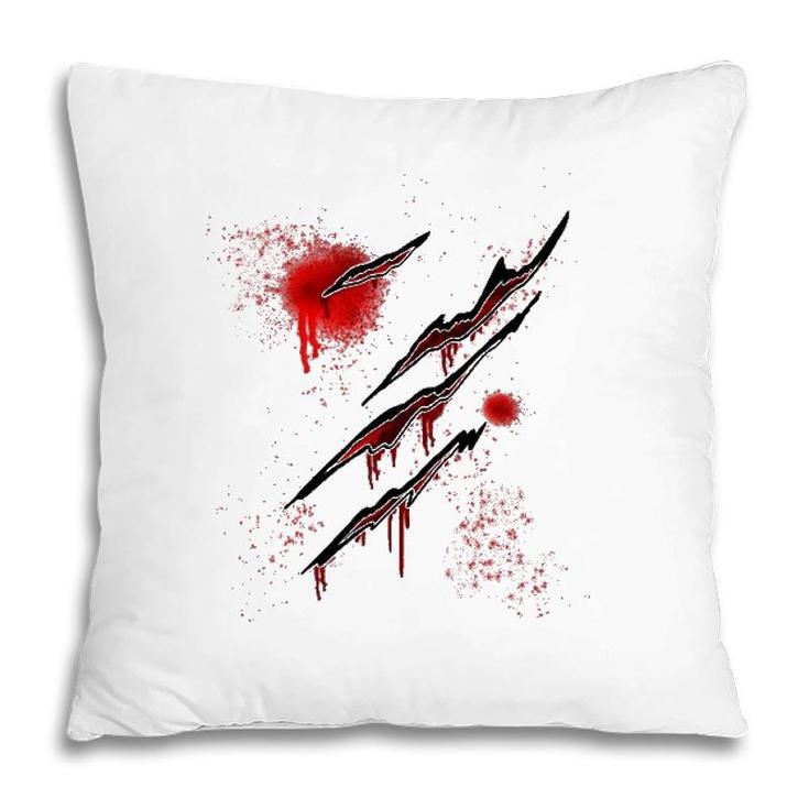 Zombie Ripped  Blood Red Zombie  Zombie Wounds Pillow