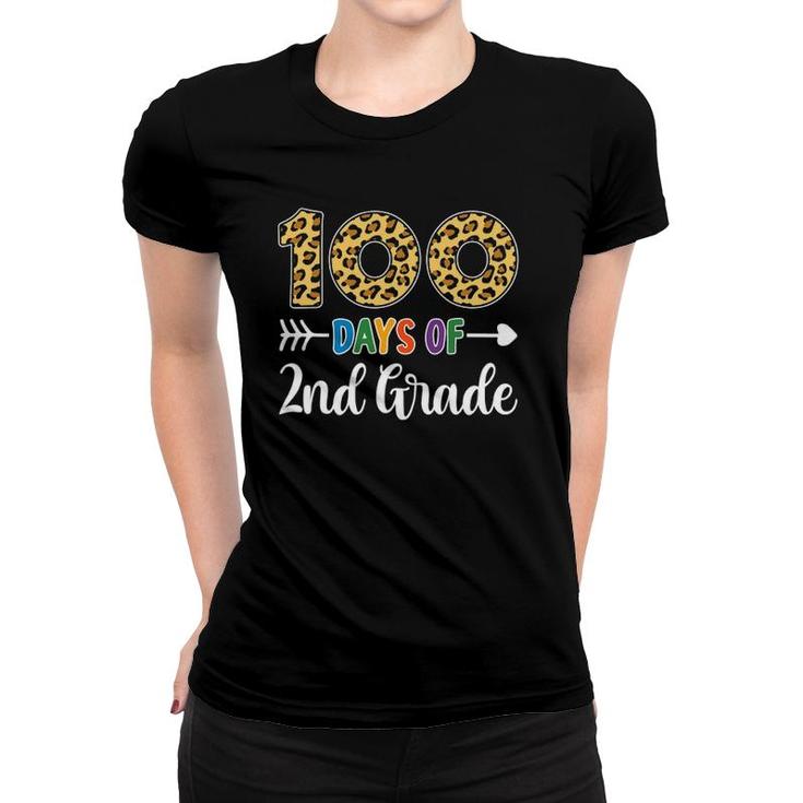 100 Days Of 2Nd Grade Teacher Student 100Th Day School Gift Women T-shirt