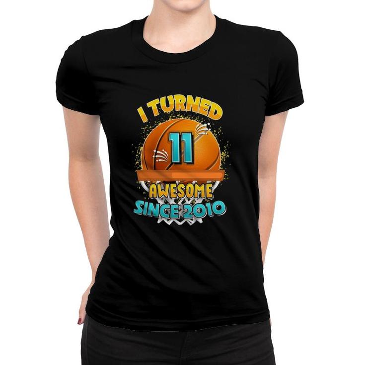 11Th Birthday Basketball  I Turned 11 Years Old Gift Boy Women T-shirt