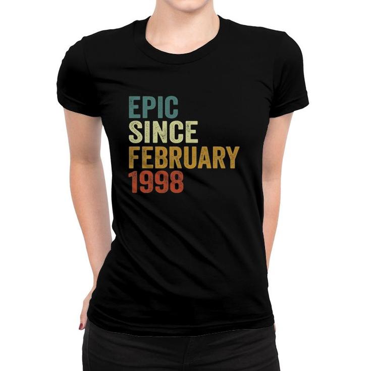 25 Years Old Gifts 25Th Birthday Epic Since February 1998 Ver2 Women T-shirt