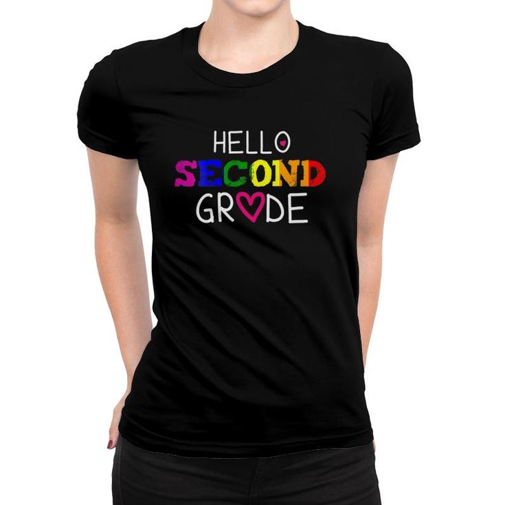2Nd Grade Hello Second Grade Back To School Teacher Student Women T-shirt
