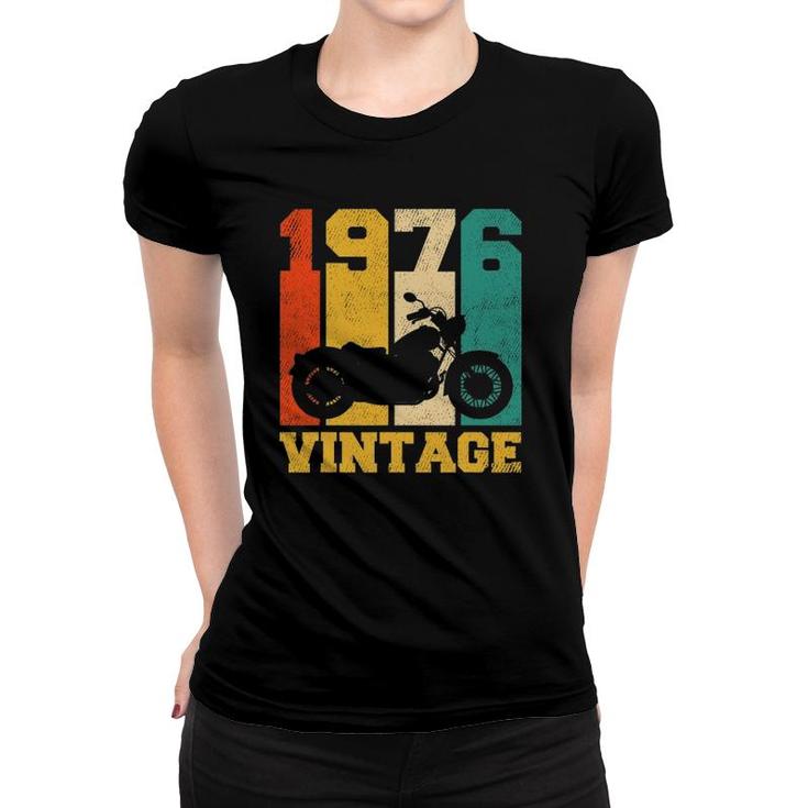 45 Years Old Gifts Vintage 1976 Motorcycle 45Th Birthday Women T-shirt