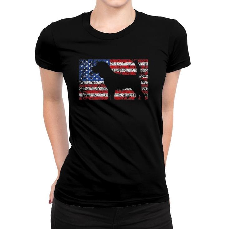 American Flag Beagle Dog  4Th Of July Usa Gift Women T-shirt