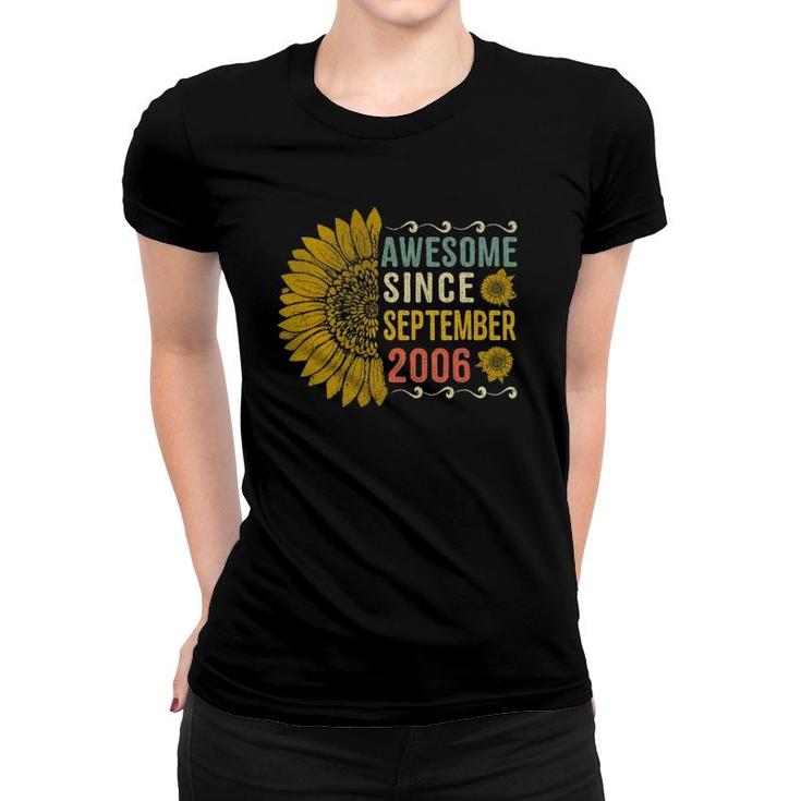 Awesome September 2006 Flower 15 Years Old 15Th Bday Gift Women T-shirt