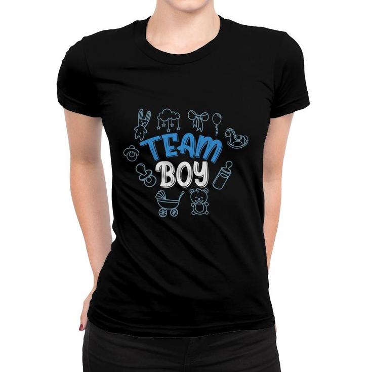 Baby Gender Reveal Party Team Boy Gender Reveal Baby Announcement Women T-shirt