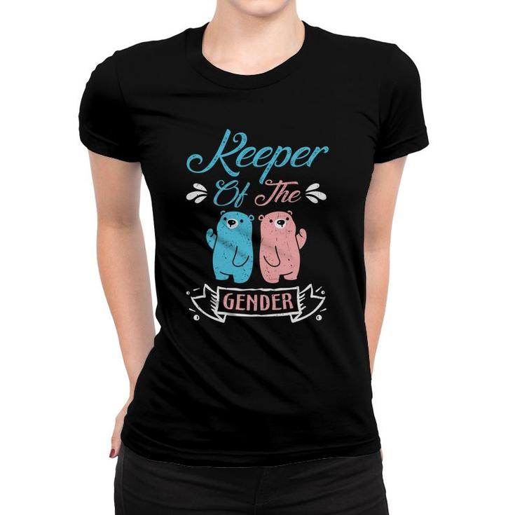 Backspang Baby Gender Reveal Party Keeper Of The Gender Women T-shirt