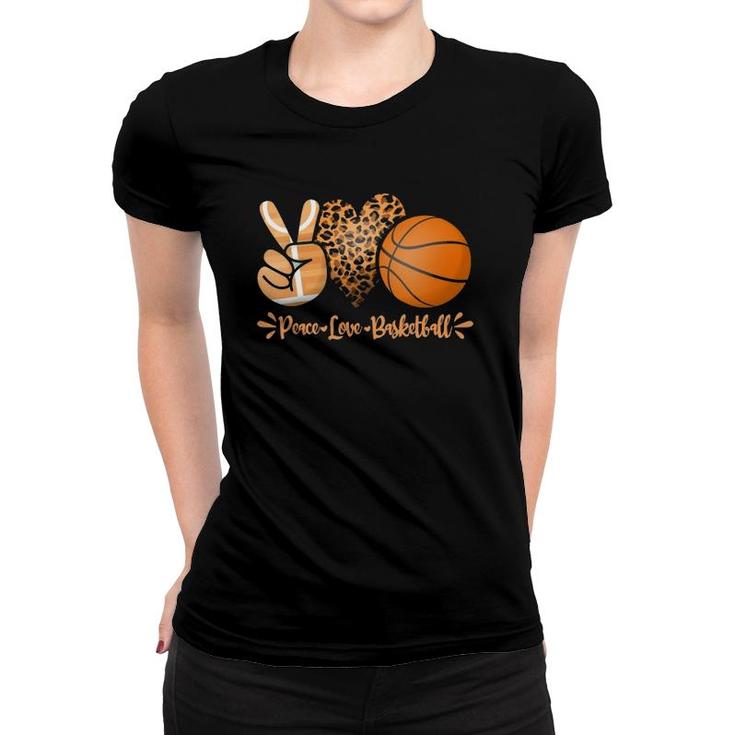 Basketball Girl Peace Love Basketball Mom Game Day Outfit  Women T-shirt