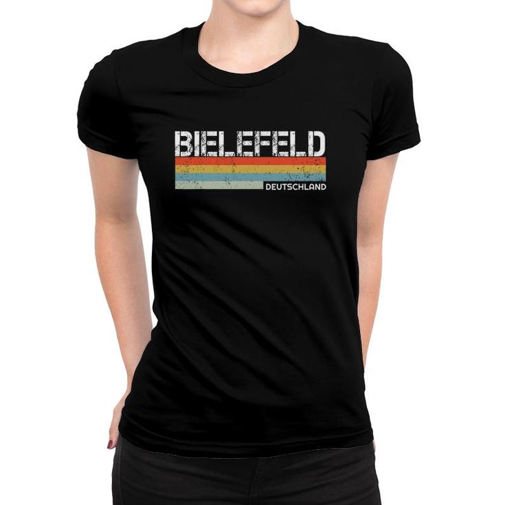 Bielefeld Deutschland Retro Vintage Stripes Women T-shirt
