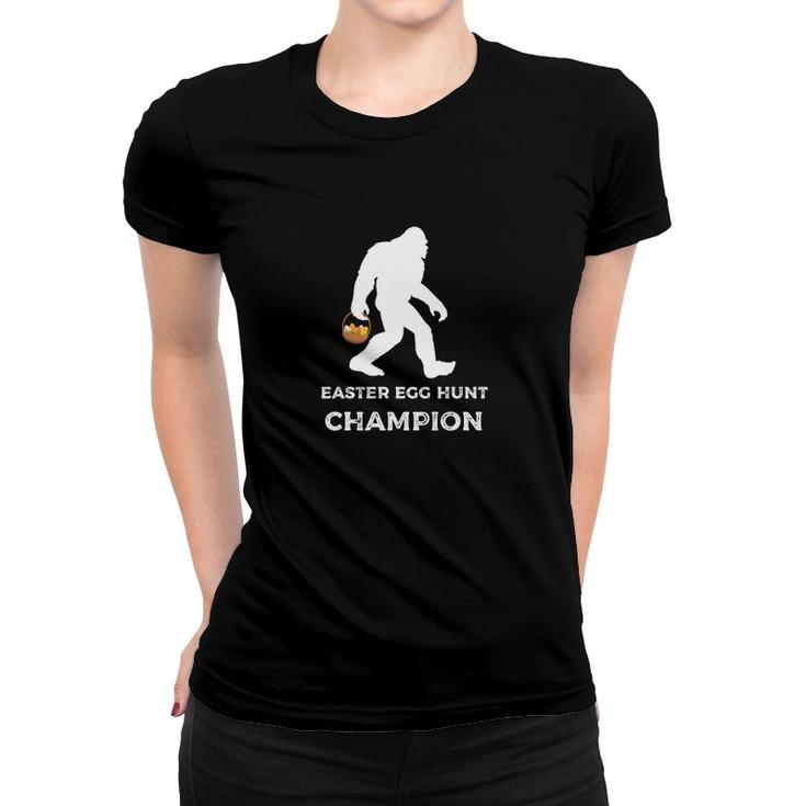 Bigfoot Easter Egg Hunt Champion Funny Women T-shirt