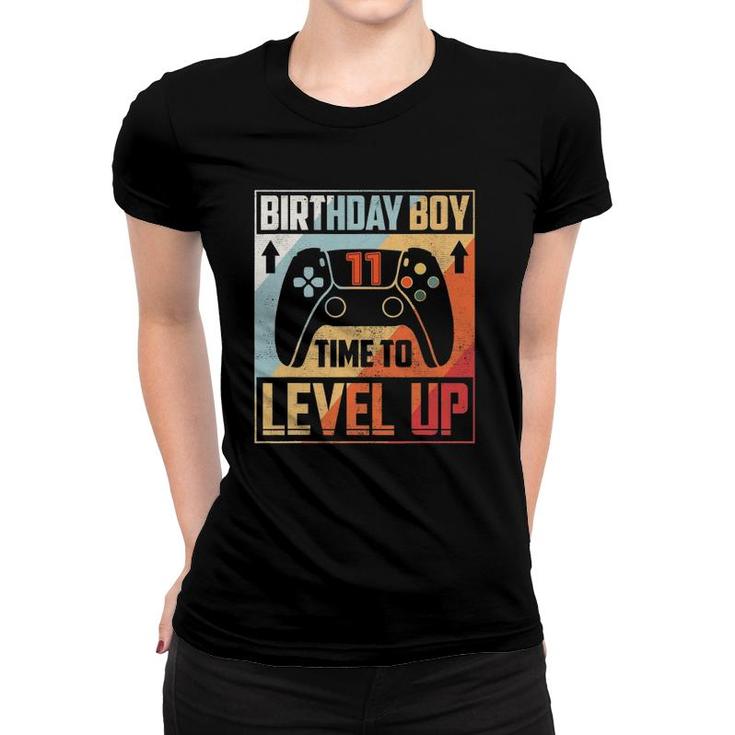 Birthday Boy 11 Time To Level Up Birthday Boy 11 Years Old Women T-shirt