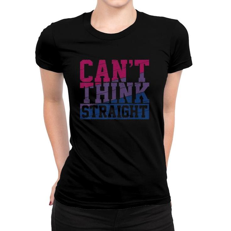 Bisexual Flag Cant Think Straight Gay Pride Month Lgbt Women T-shirt