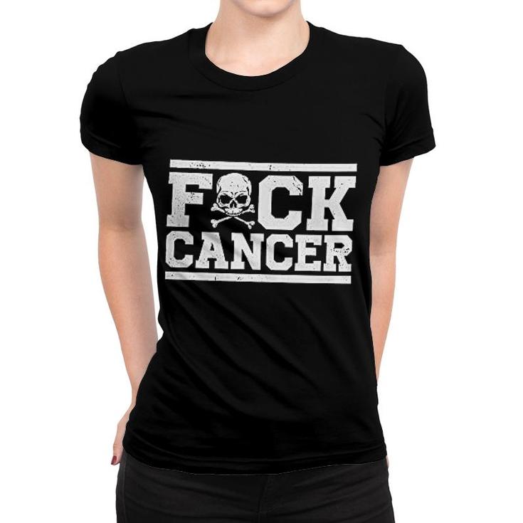 Cancer Skull  Crossbones Women T-shirt