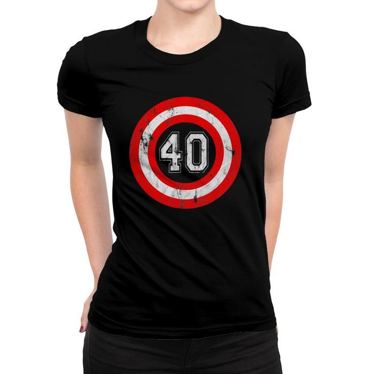 Captain 40 Years Old Birthday Party Funny Shield Women T-shirt