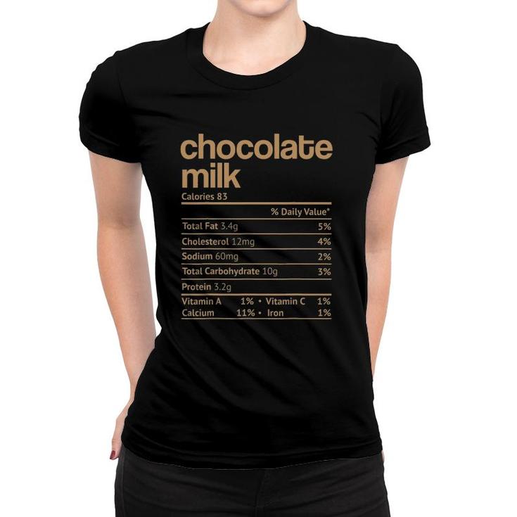 Chocolate Milk Nutrition Facts Funny Thanksgiving Christmas Women T-shirt