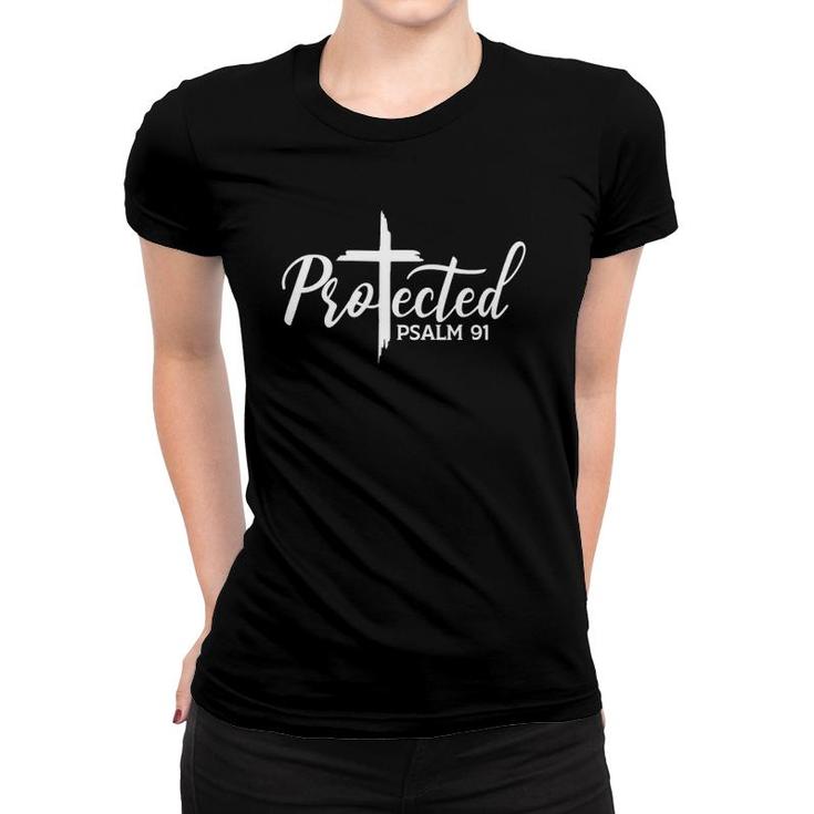 Christian Faith Protected Religious Jesus Psalms 91 Ver2 Women T-shirt
