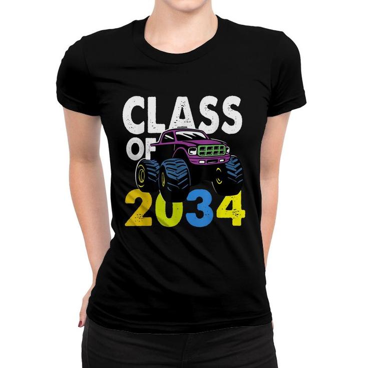 Class-Of 2034 Monster-Funny Truck Kindergarten 2021 Birthday  Women T-shirt