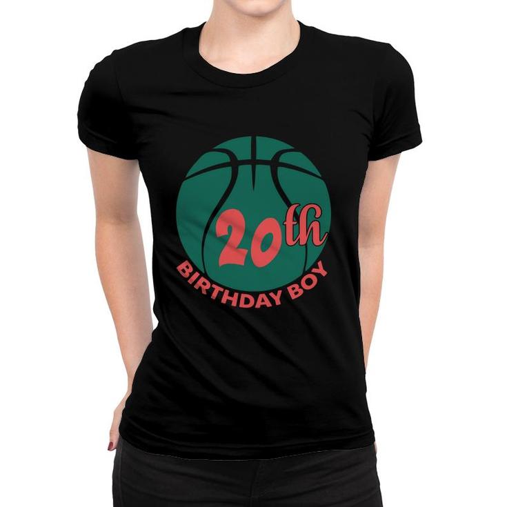 Congratuations 20Th Birthday Boy With A Gift A Ball Since 2002 Women T-shirt