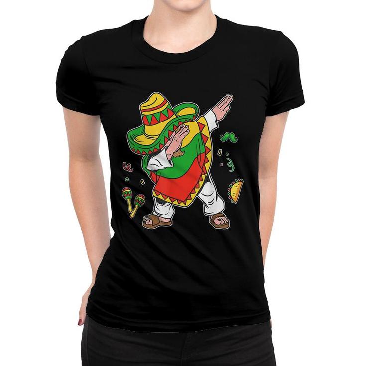 Dabbing Mexican Poncho Cinco De Mayo Boys Men Sombrero Dab  Women T-shirt