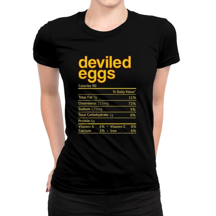 Deviled Eggs Nutrition Facts Funny Thanksgiving Christmas Women T-shirt