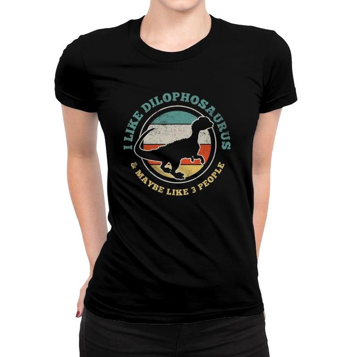 Dilophosaurus Vintage Retro Dinosaur Lover Women T-shirt