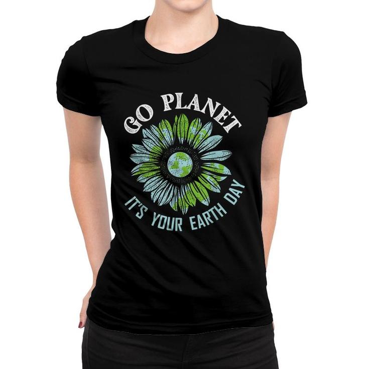 Earth Day Planet Anniversary Earth Day Sunflower Everyday  Women T-shirt