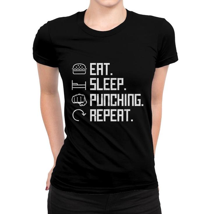Eat Sleep Punching Repeat  Boxing Hit Vintage Gift Women T-shirt