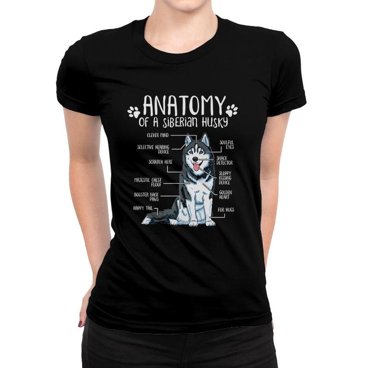 Funny Anatomy Siberian Husky Dog Lover  Women T-shirt