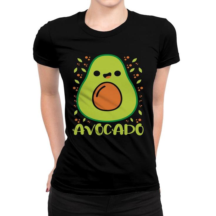 Funny Avocado Happy Avocado Green Color Women T-shirt