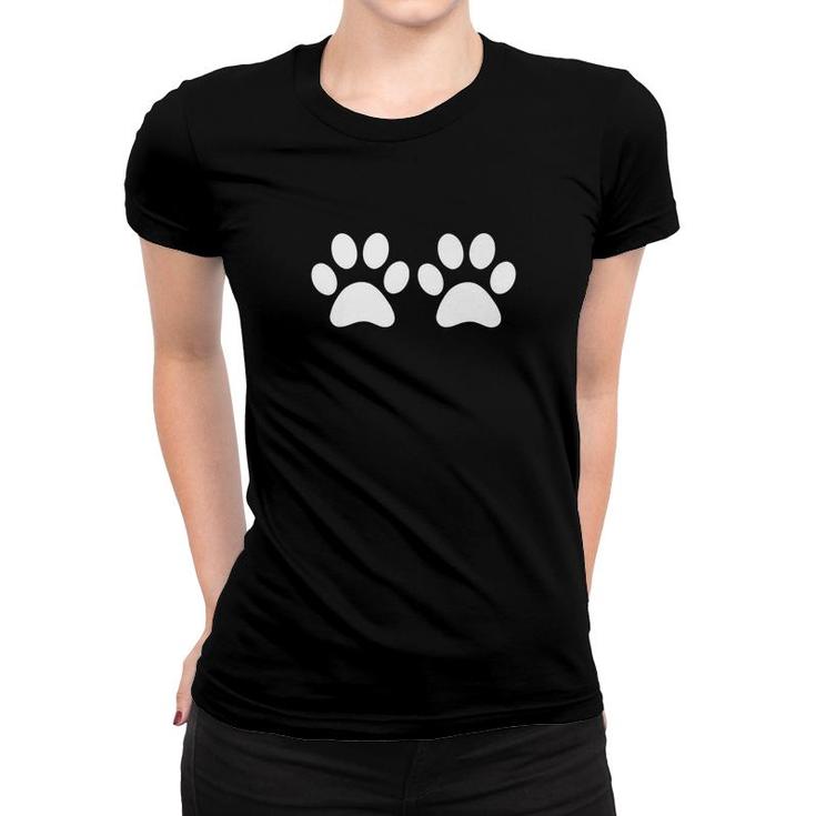 Funny Dog Boobs Puppy Dogs Paws Bra Tee Women T-shirt